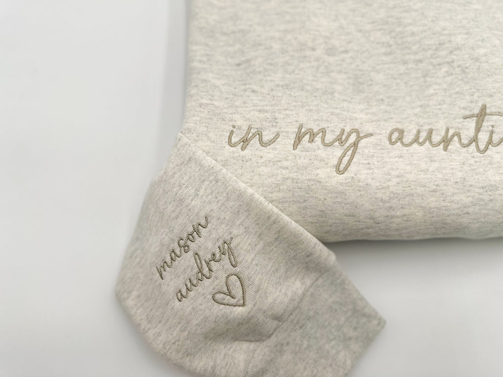 In My Auntie Era Sweatshirt, Aunt Gift, Minimalist Embroidered Sweater, Cozy Auntie Crewneck, Cool Aunt Outfit, Custom Shirt