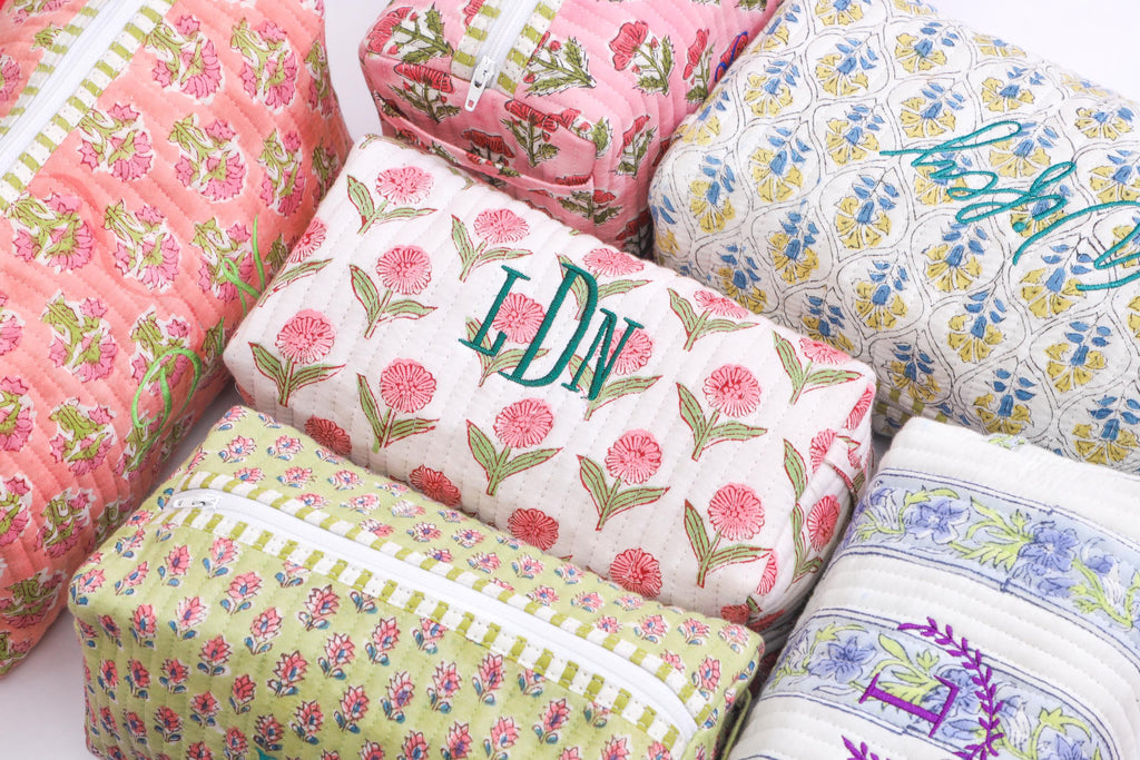 Embroidered Makeup Bag, Personalized Name Cosmetic Bag, Bridesmaid & Maid of Honor Gift