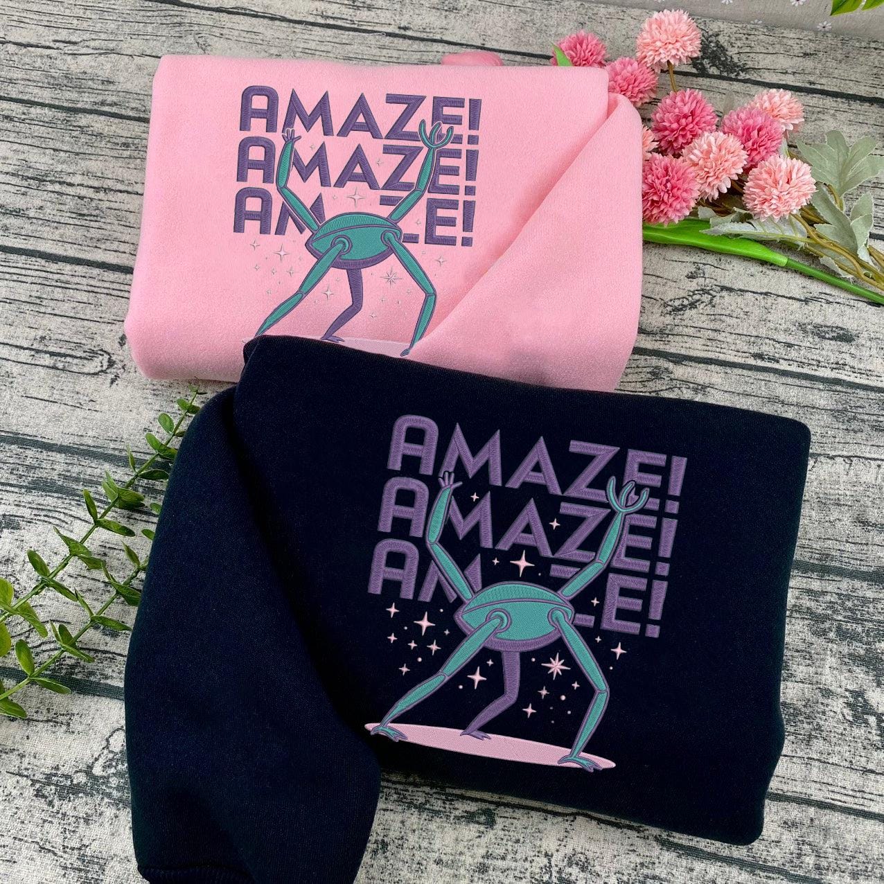 Embroidered Amaze Amaze Amaze Sweatshirt, Book Lovers Gift, Funny Space Quote Sweatshirt
