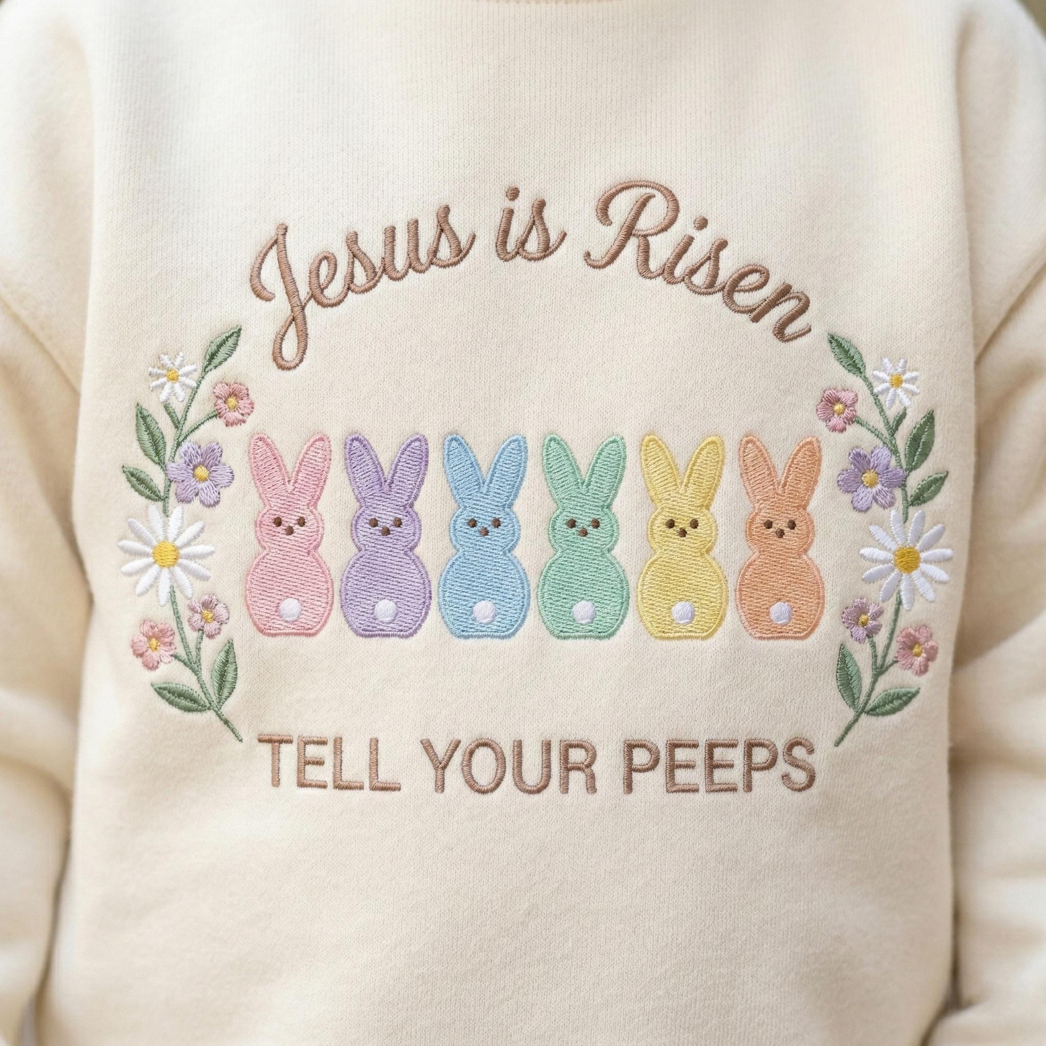 Jesus is Risen Tell Your Peeps Shirt, Easter Jesus shirt, Cute Bunny Easter Toddler shirt, Easter Girls Outfit