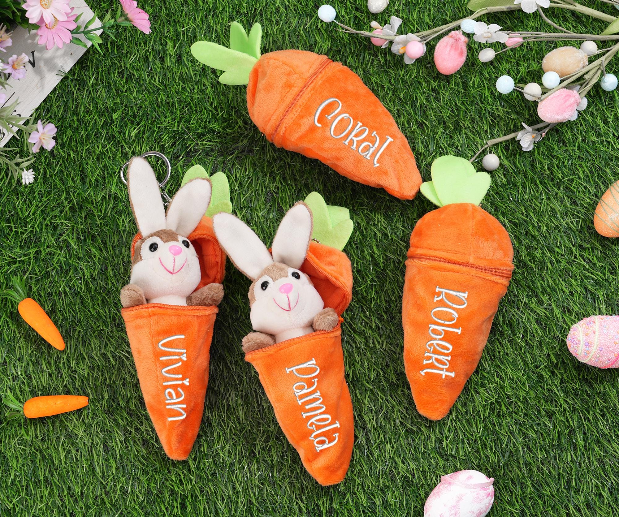 Personalized Bunny Rabbit: Plush Reversible Carrot Keychain – The ...