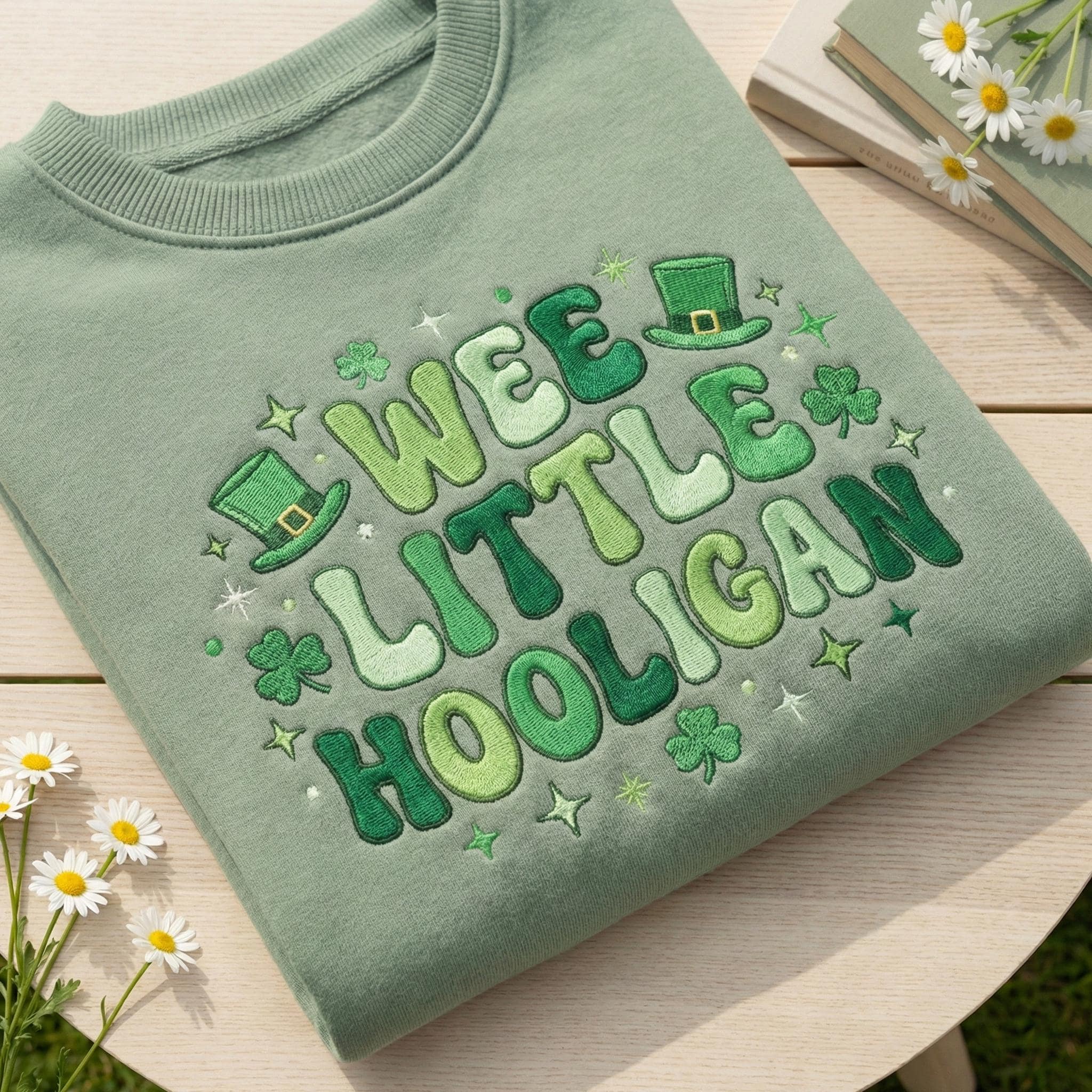 St. Patrick’s Day Kids Pullover – Wee Little Hooligan Toddler Sweatshirt, Personalized Irish Surname Crewneck