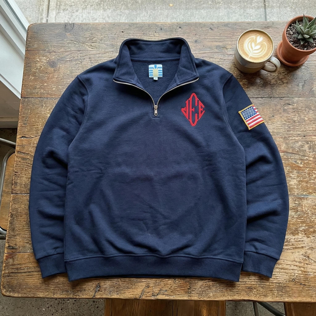 J.E.E. Quarter Zip | Jeffrey Epstein Meme Sweater | Embroidered J.E.E. Epstein Pullover | Conspiracy Theory Merch | Dark Humor Gift