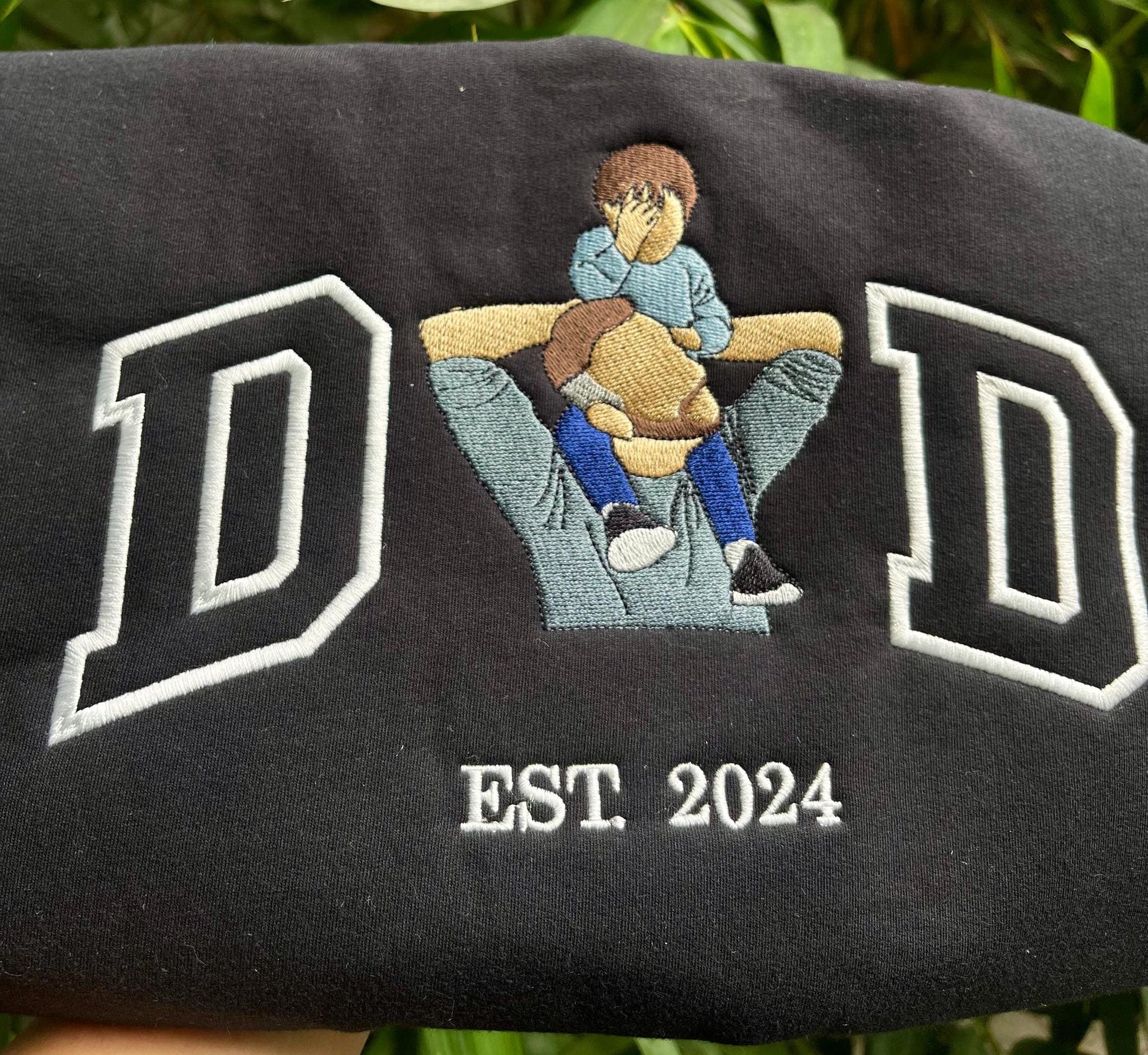 Embroidered Dad Shirt, Custom Father Embroidered T-Shirt, Personalized Photo Shirt