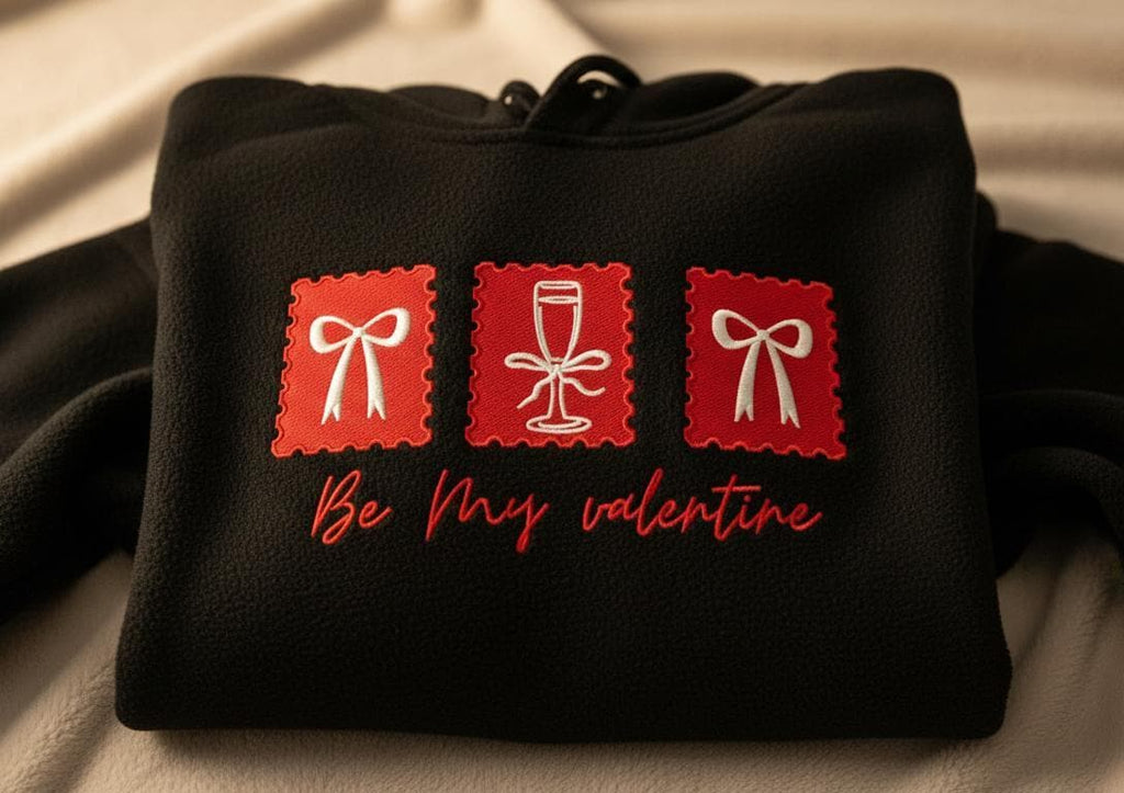 Be My Valentine Embroidery Sweatshirt, Hand Embroidered Valentine Crewneck, Cozy Romantic Gift