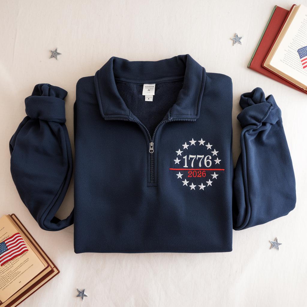 Embroidered 250th America Anniversary Shirt, US 250 Years Sweatshirt, We The People, Independence Day Patriotic Tee with USA Flag