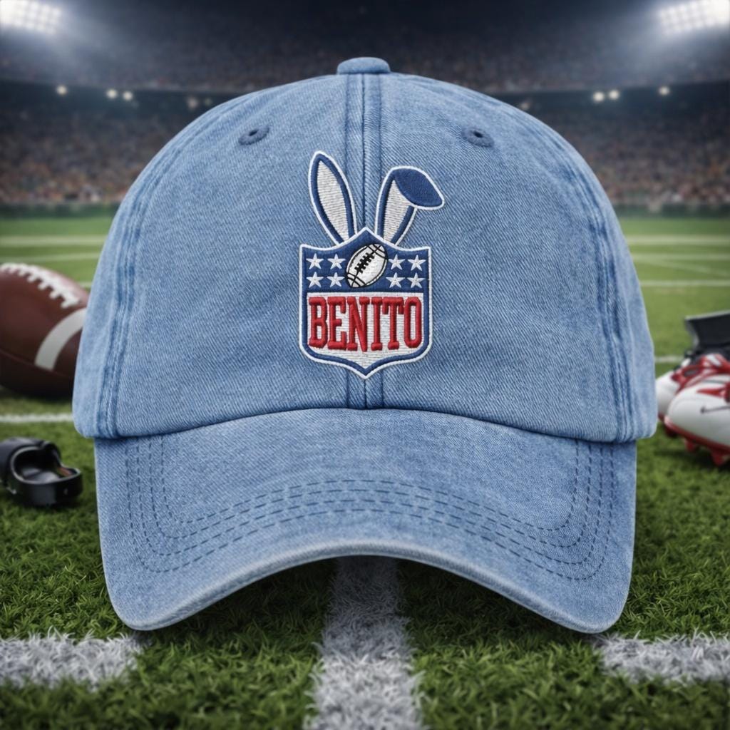 Benito Bowl Embroidered Cap – 2026 Super Football Hat, Bad Game Day Bunny Unisex Washed Baseball Cap, Puerto Rico Music Fan Gift