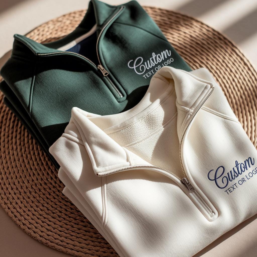 Custom Embroidered Quarter Zip Sweatshirt: Personalized Team Apparel
