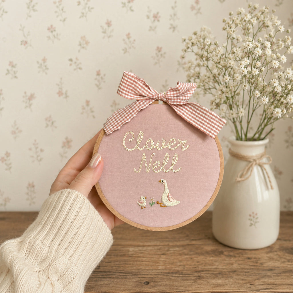 Personalized Embroidered Baby Announcement Sign, Baby Birth Announcement, Newborn Name Plate for Hospital, Baby Name Sign, Baby Shower Gift EM01