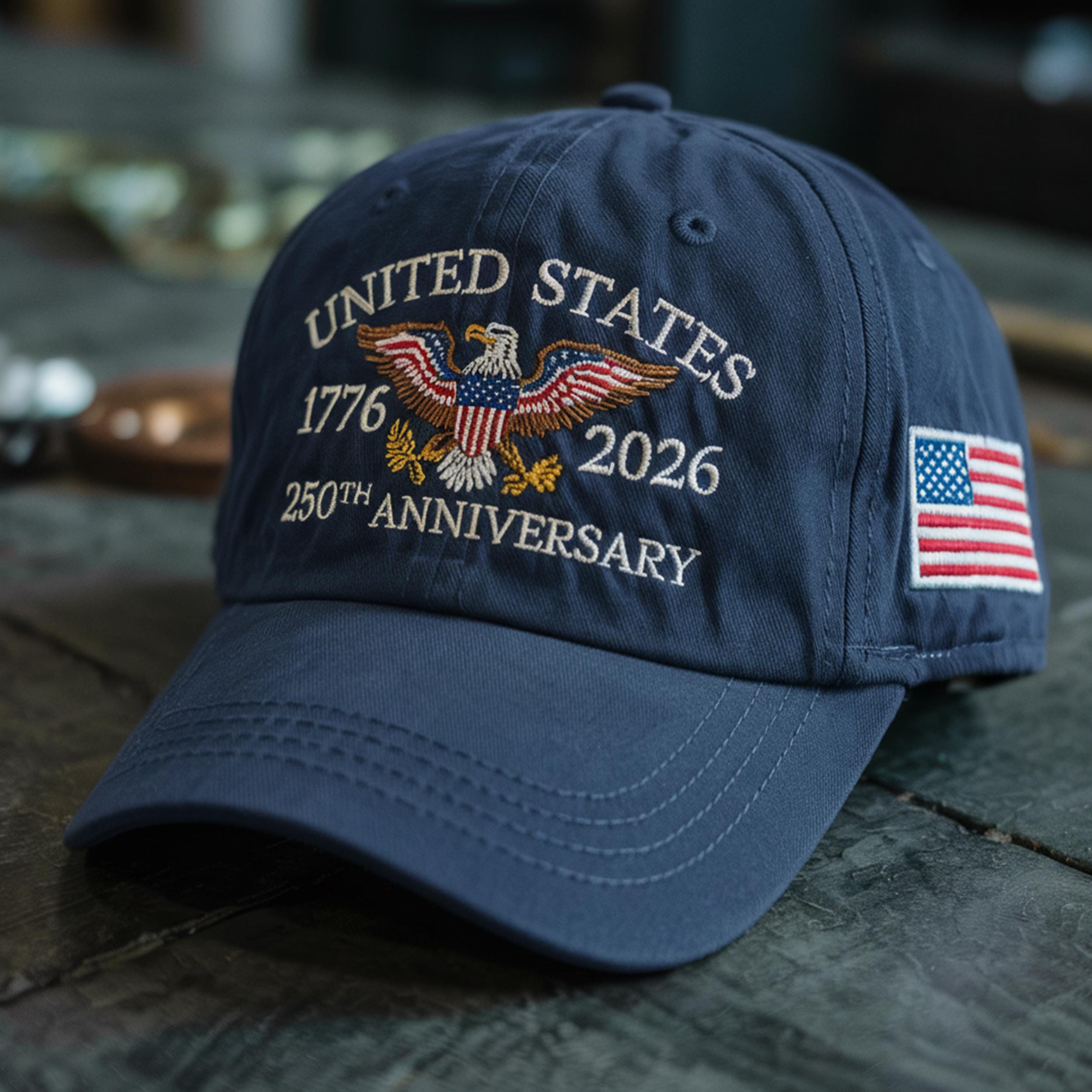 250th Anniversary Embroidered Baseball, U.S. Tribute Retro Cap, Anniversary Gift, Gift For Dad