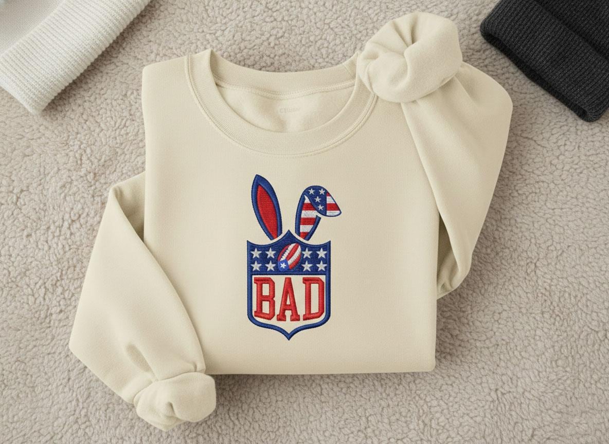 Embroidered Benito Bowl Sweatshirt – Super Football Shirt, Bad Game Day Bunny Crewneck, Puerto Rico Super Bowl Fan Gift