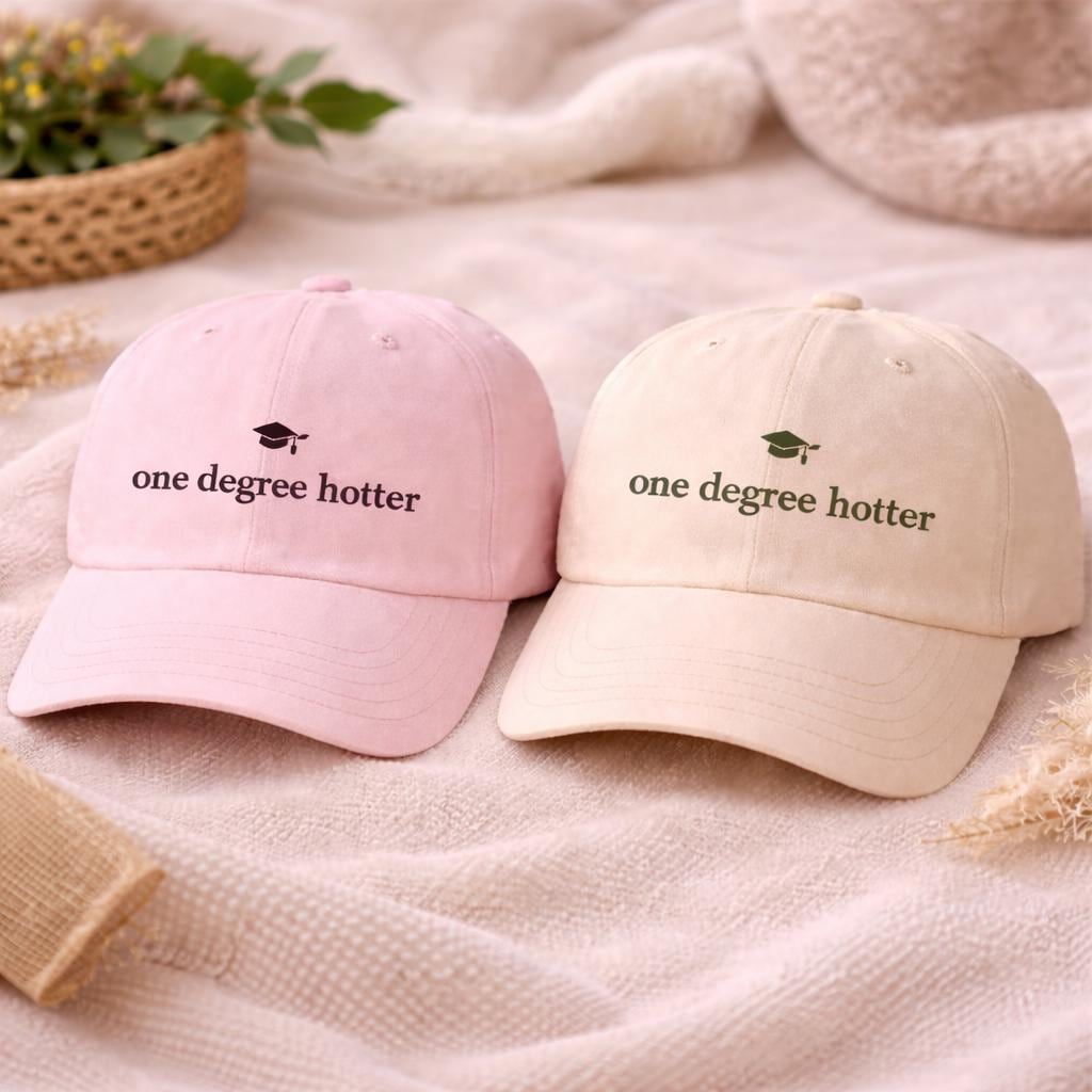 One Degree Hotter Embroidered Cap, Graduation Gift Hat, Class of 2026 Cap, Funny Grad Hat, Senior Gift