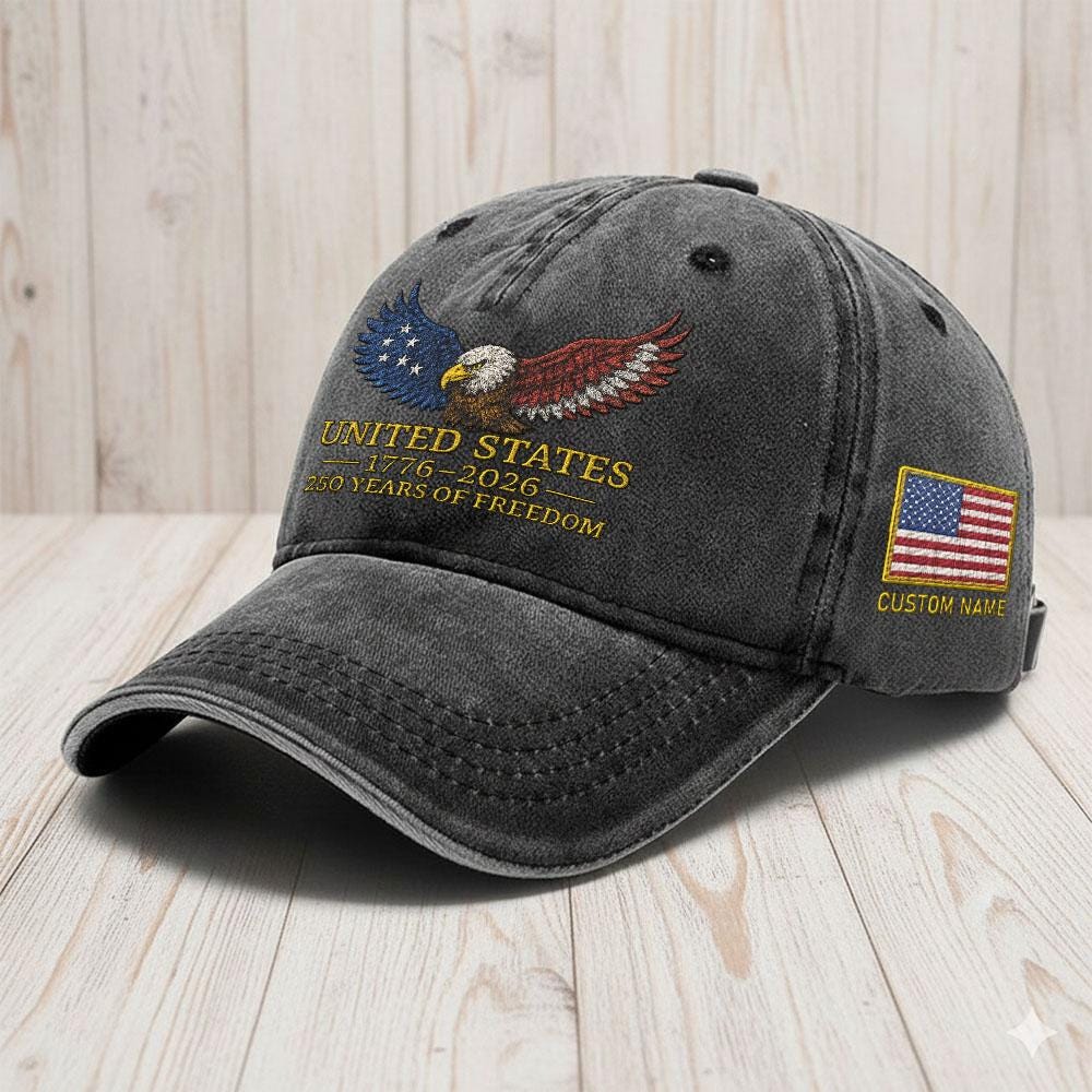 Personalized 250th Anniversary Embroidered Hat – Patriotic American Gift