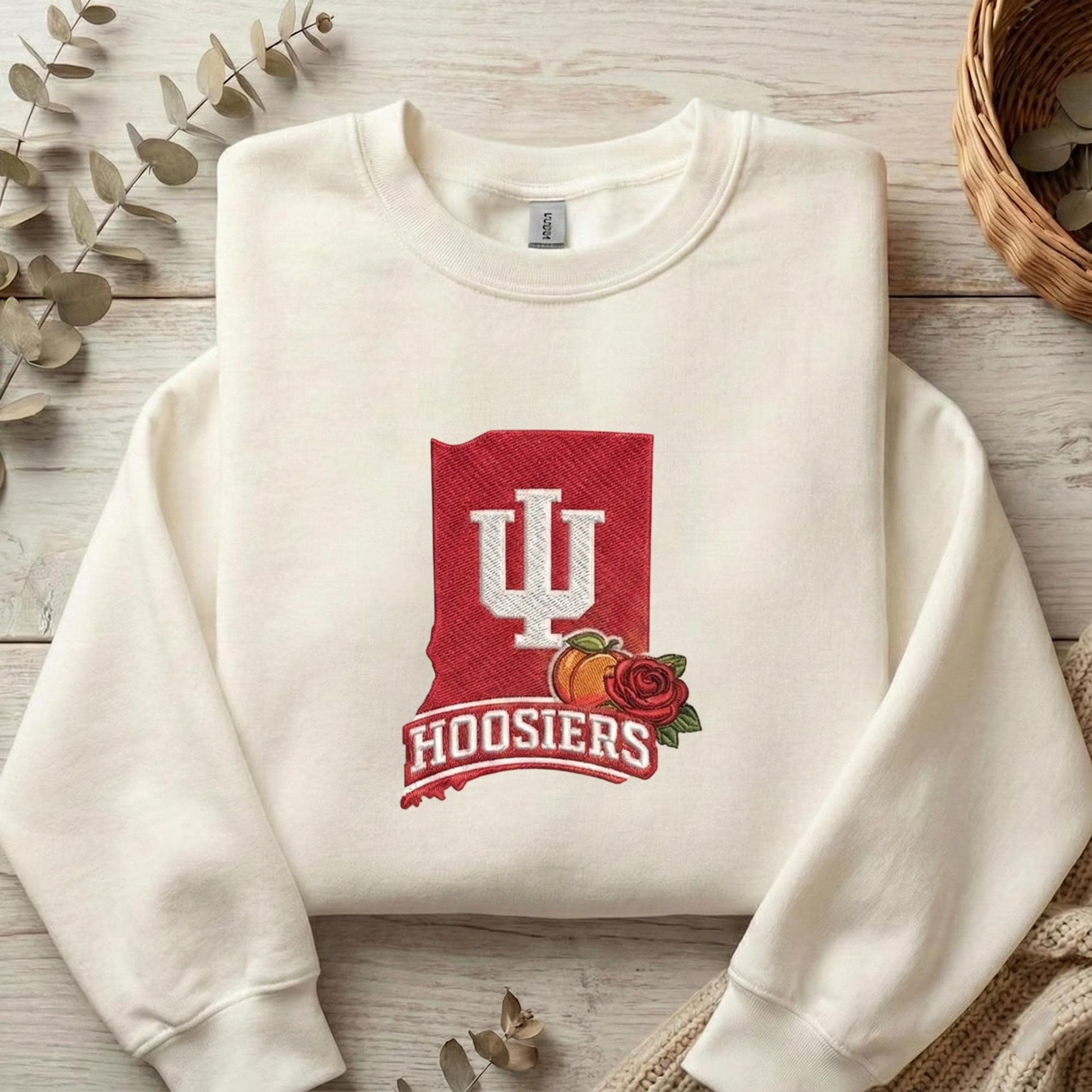 Embroidered Indiana Football Shirt, Indiana State Pride Sweatshirt, Retro Game Day Apparel, Unisex Sports Fan Top