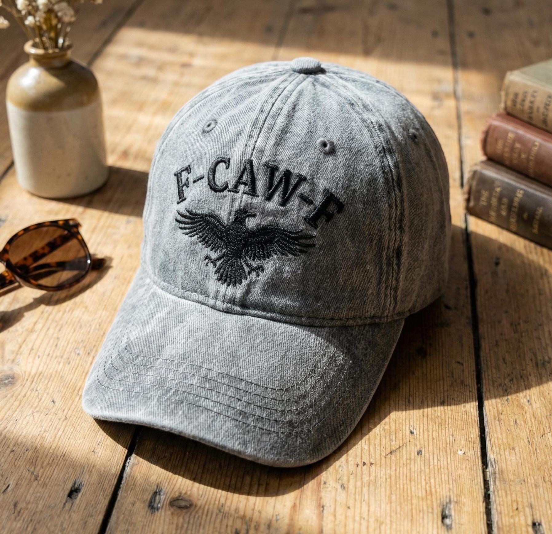 Embroidered F-Caw-F Crow Hat Men Women Adjustable distressed Baseball Cap