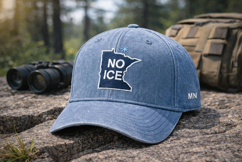Minnesota Embroidered Hat, MN Loon Protest Wash Baseball Cap, No Ice & Abolish ICE Activist Hat, Political Gift