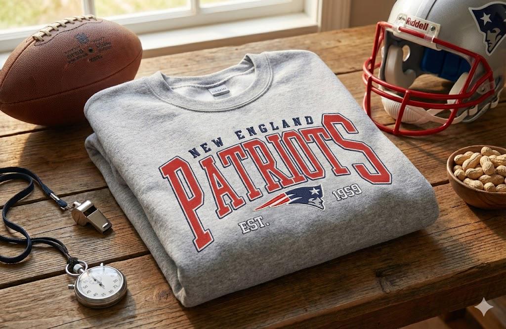 Embroidered Patriots Mascot Sweatshirt, Patriots Game Day Sweater, Patriots Team Spirit, Patriots College Team Crewneck Sweater,Patriots Fan