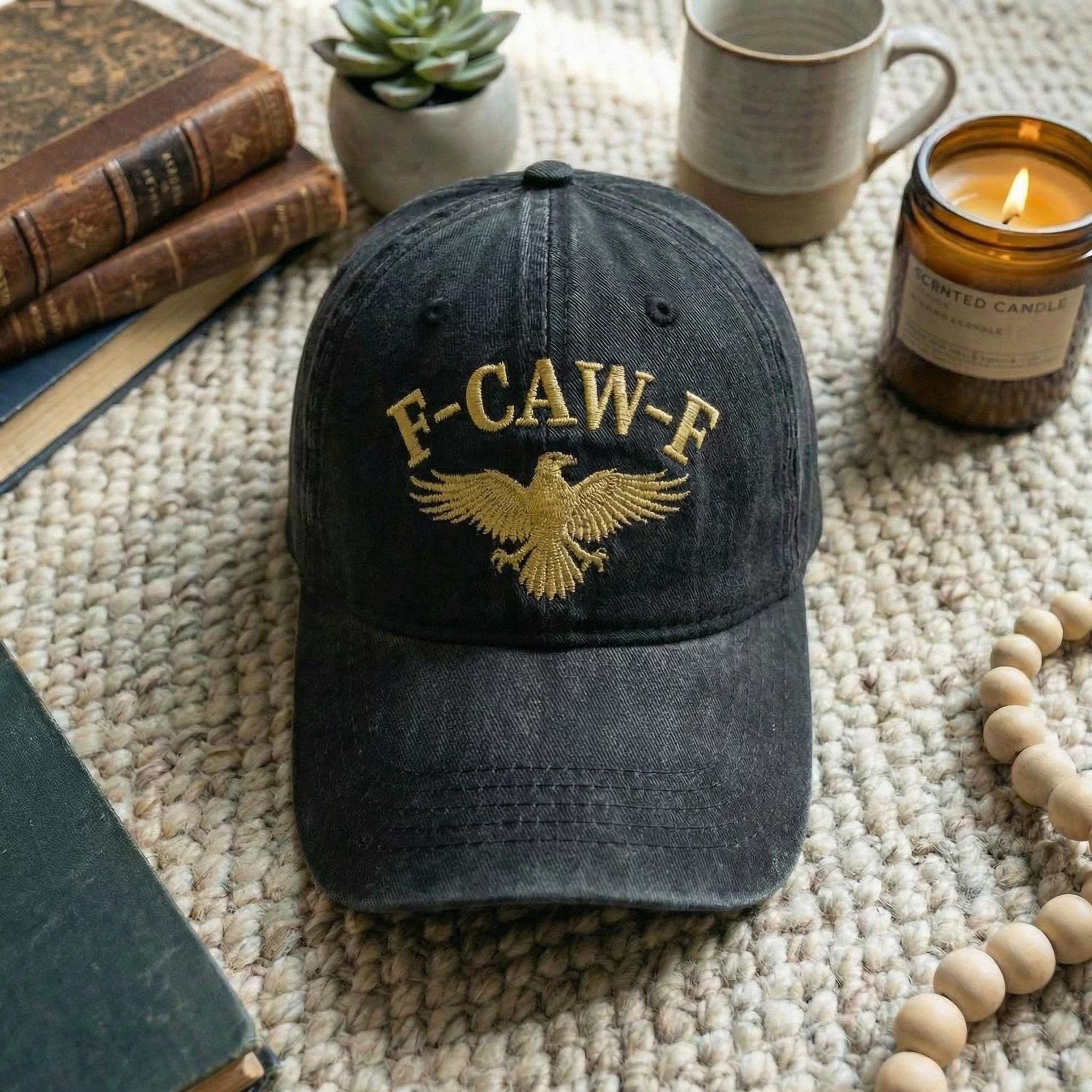 F-Caw-F Crow Embroidered Washed Hat Men Women Adjustable distressed Baseball Cap
