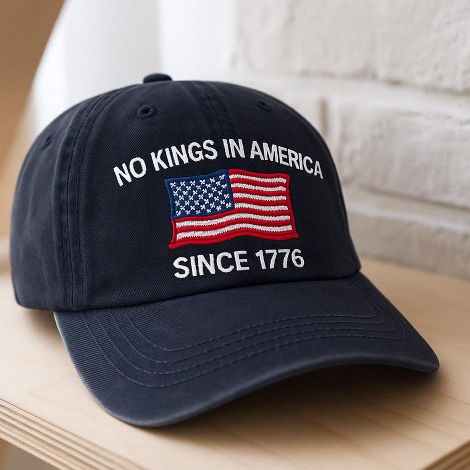 No Kings In America Embroidered Hat, Hat Gift For Anti MAGA, Anti Trump Dad Hat, Make America Go Away Gift, Embroidered Canadian Hat