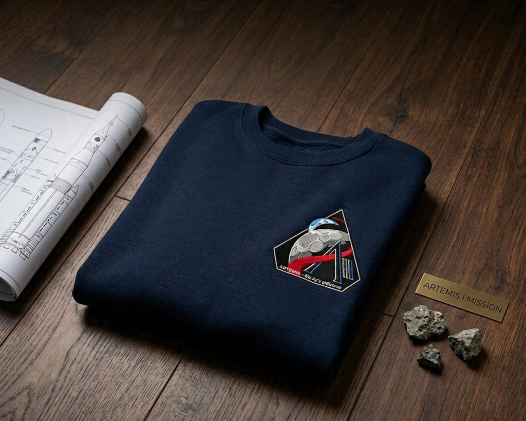 Artemis II Embroidered T-Shirt, NASA Space Program Fan Tee, Moon Mission Rocket Shirt, Astronomy Lover Gift