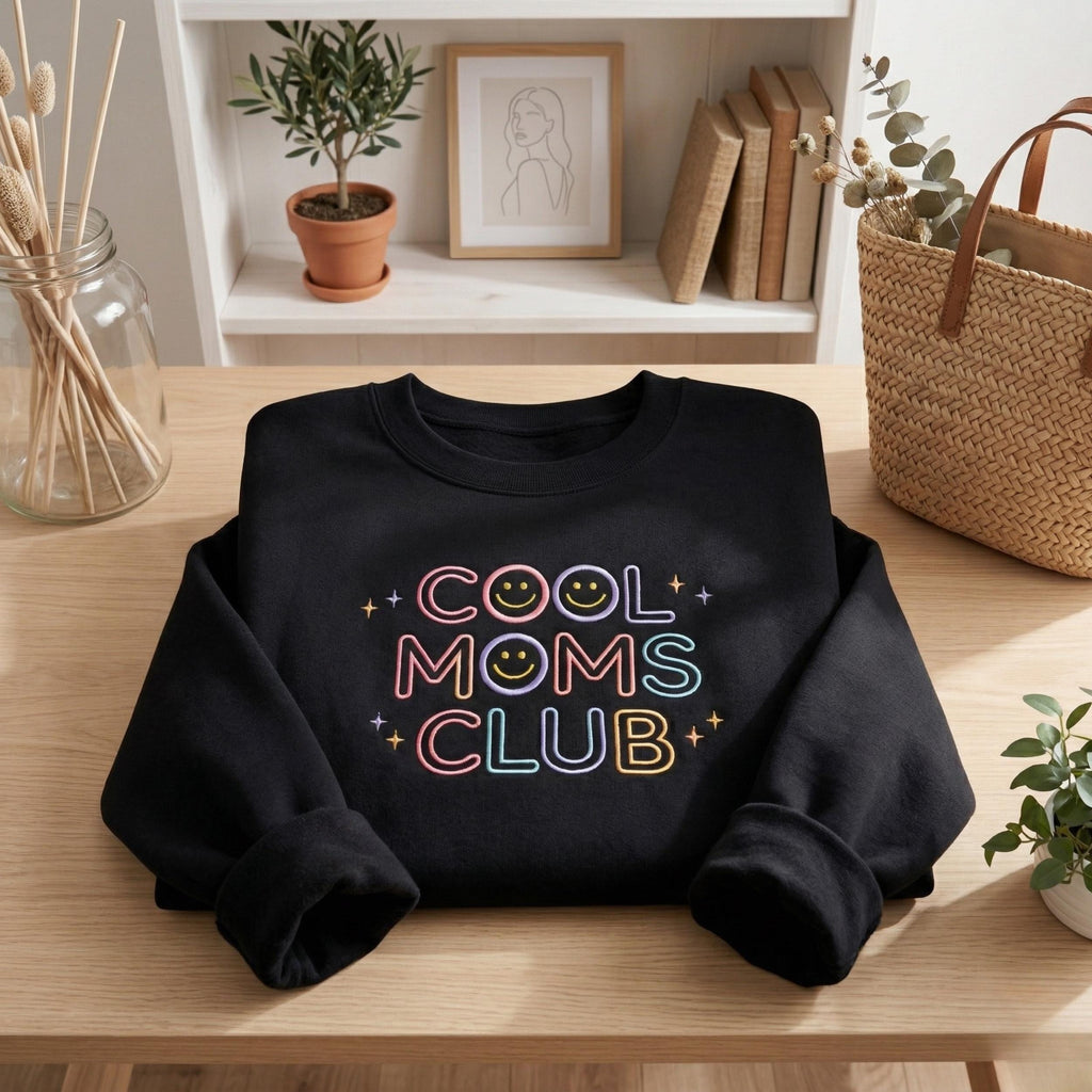 Cool Moms Club Embroidered Sweatshirt, For Moms Who Do It All, Cute Funny Mom Shirt, Perfect Gift for Mom