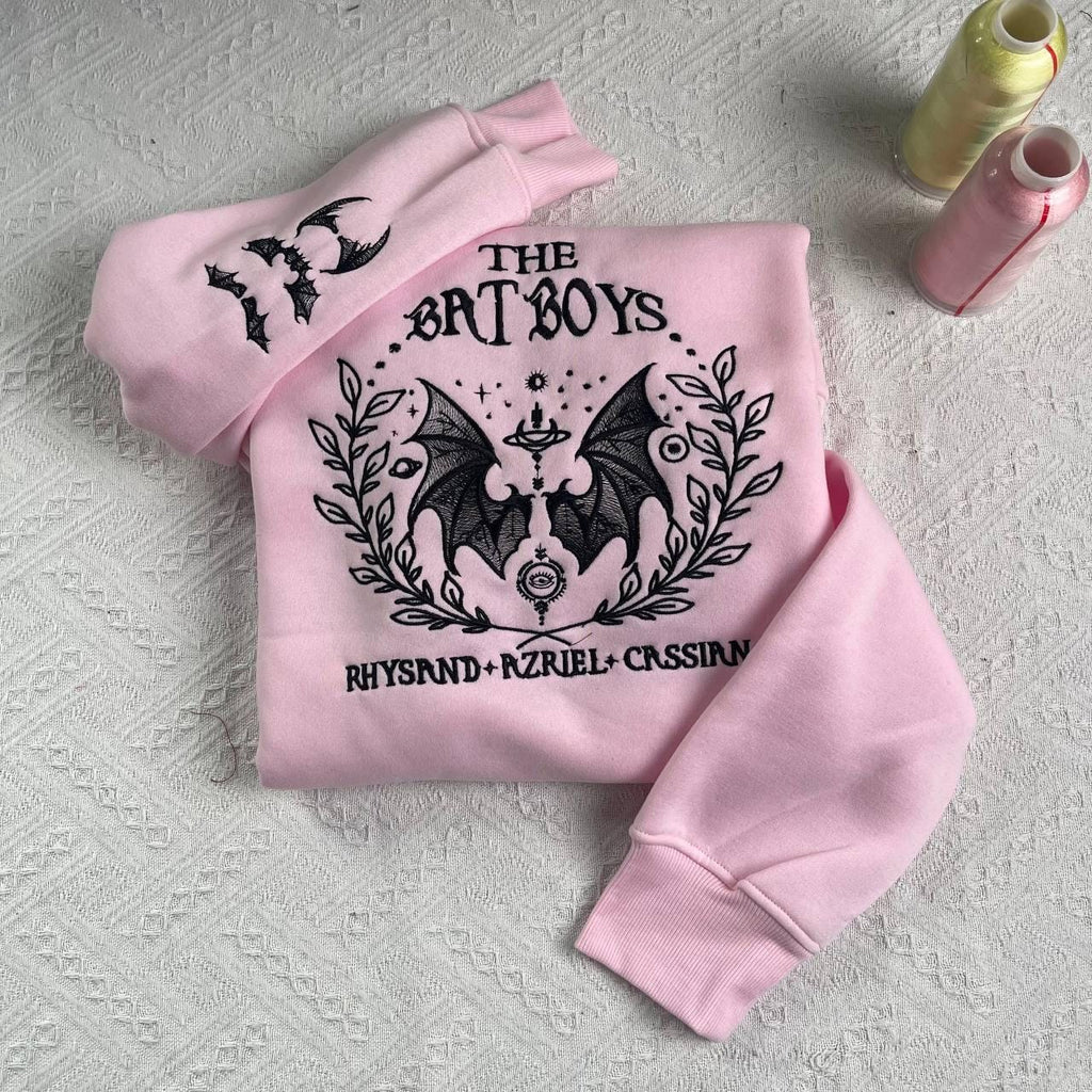 Bat Boys Embroidered Sweatshirt, Acotar Velaris Hoodie, Bookish Fan Gift