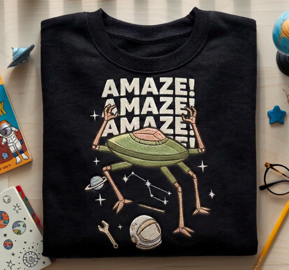 Embroidered Rocky Amaze Amaze Amaze Shirt, Jazz Hands Shirt, Funny Space Quote Shirt, Retro Alien Tee, Sci Fi Lovers Gift