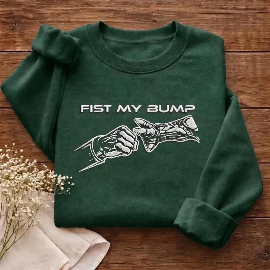 Embroidered Fist My Bump Shirt, Project Hail Mary Sweatshirt, Rocky Eridian Grace Crewneck, Sci-Fi Book Fan Gift, Andy Weir Space Pullover