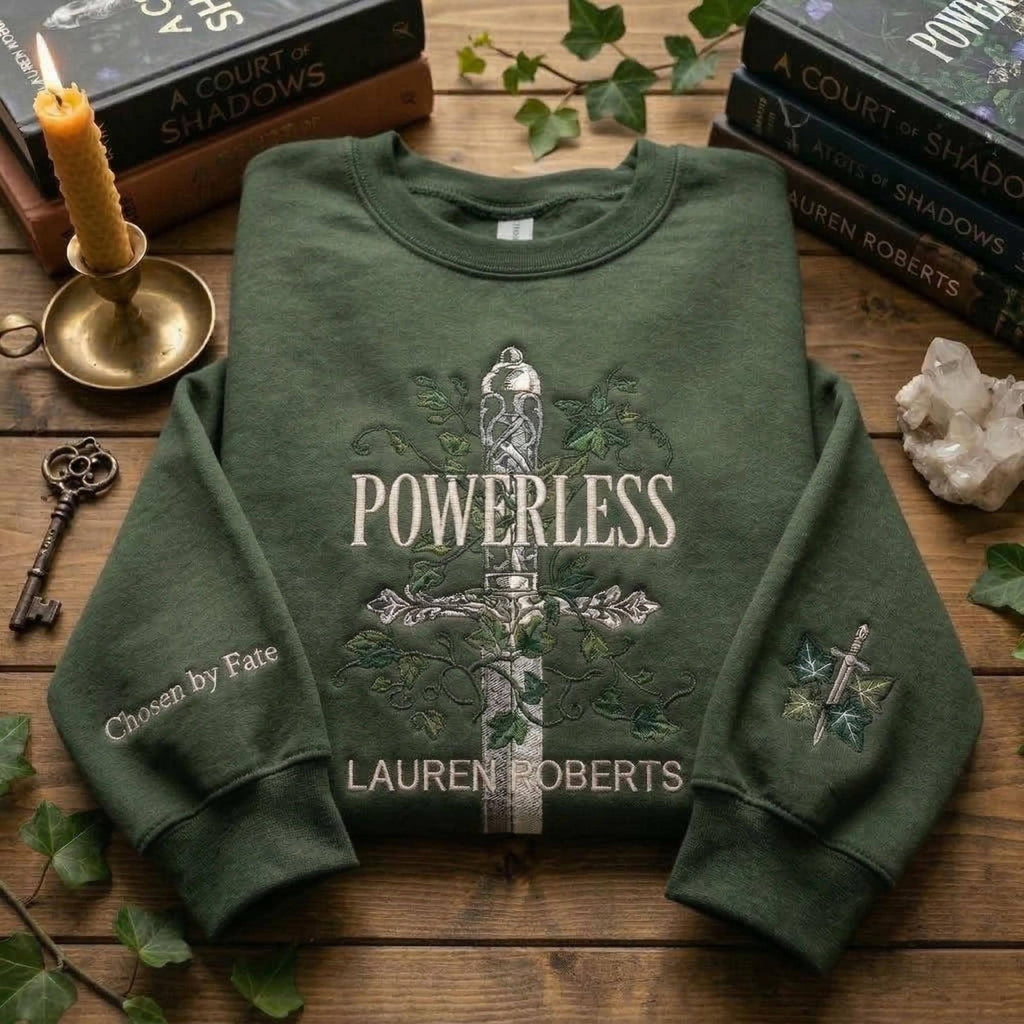 Powerless Lauren Roberts Embroidered Shirt, Powerless Embroidery Sweatshirt, Gift For Book Lovers, Bookish Merch, Fantasy Reader Apparel