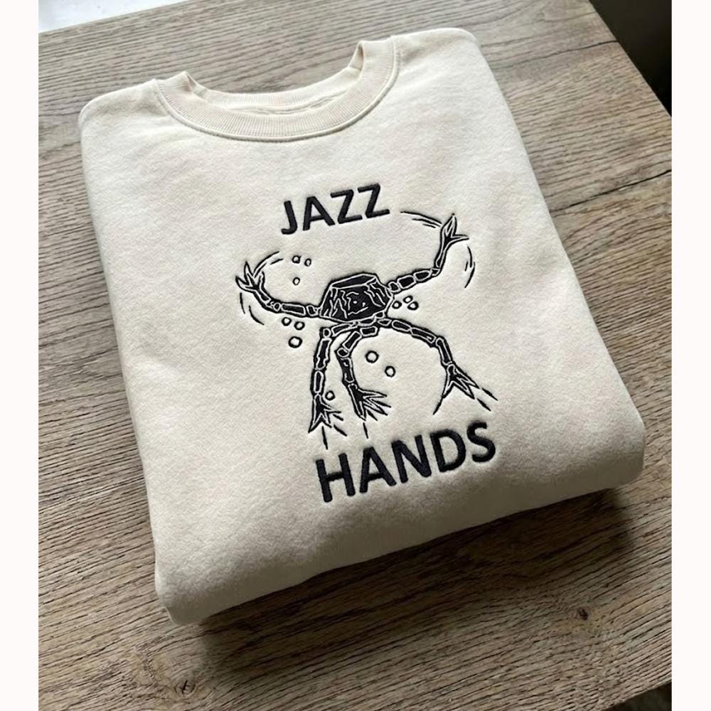 Embroidered Jazz Hands Sweatshirt, Amaze Amaze Amaze Embroidered Crewneck – Project Haiil M2ry Rocky Inspired Sci-Fi Unisex Fan Shirt