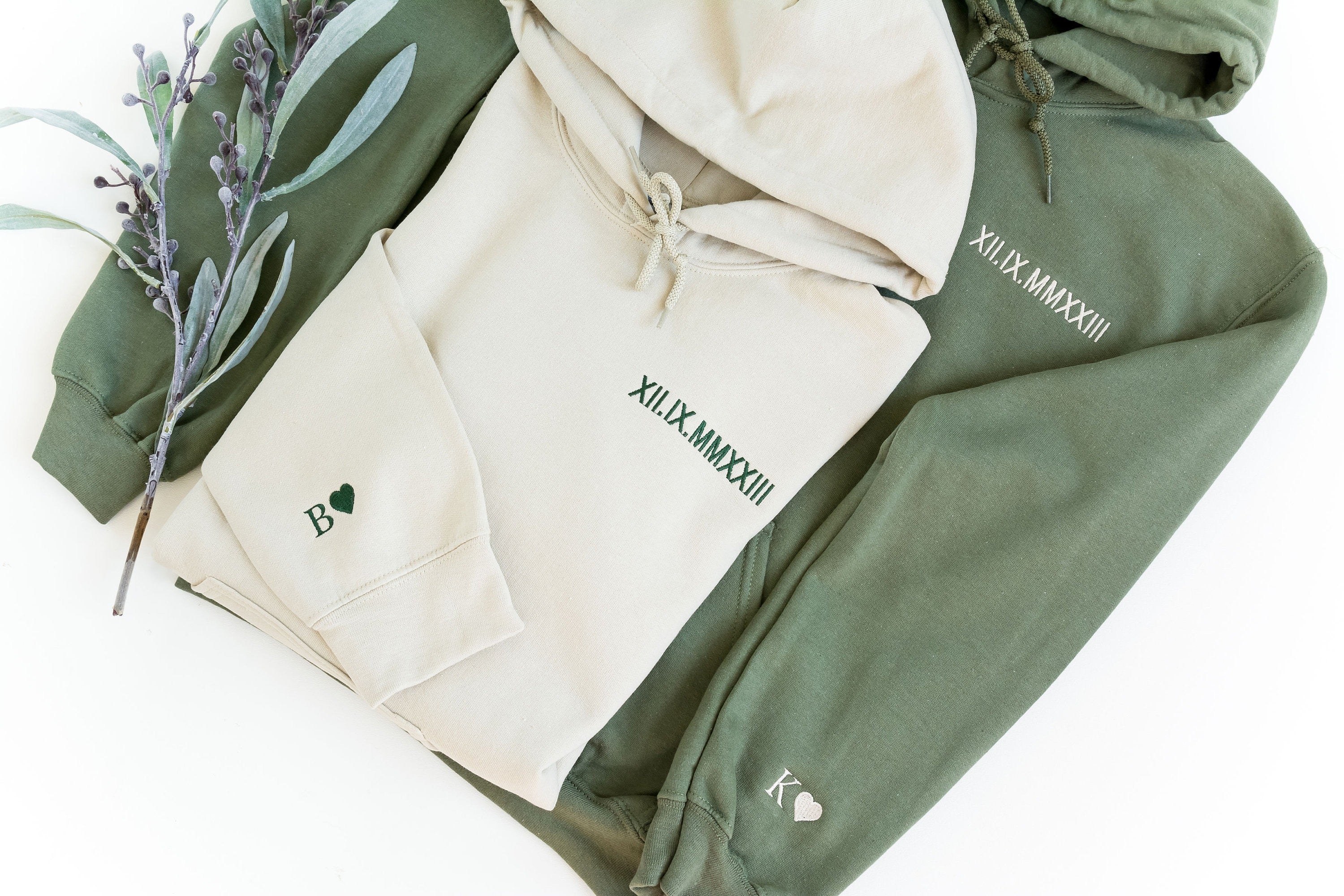 Anniversary Custom Embroidered Roman Numeral Hoodie, Anniversary Gift for Him, Couples Gift, Valentines Gift, Christmas Gift for Him