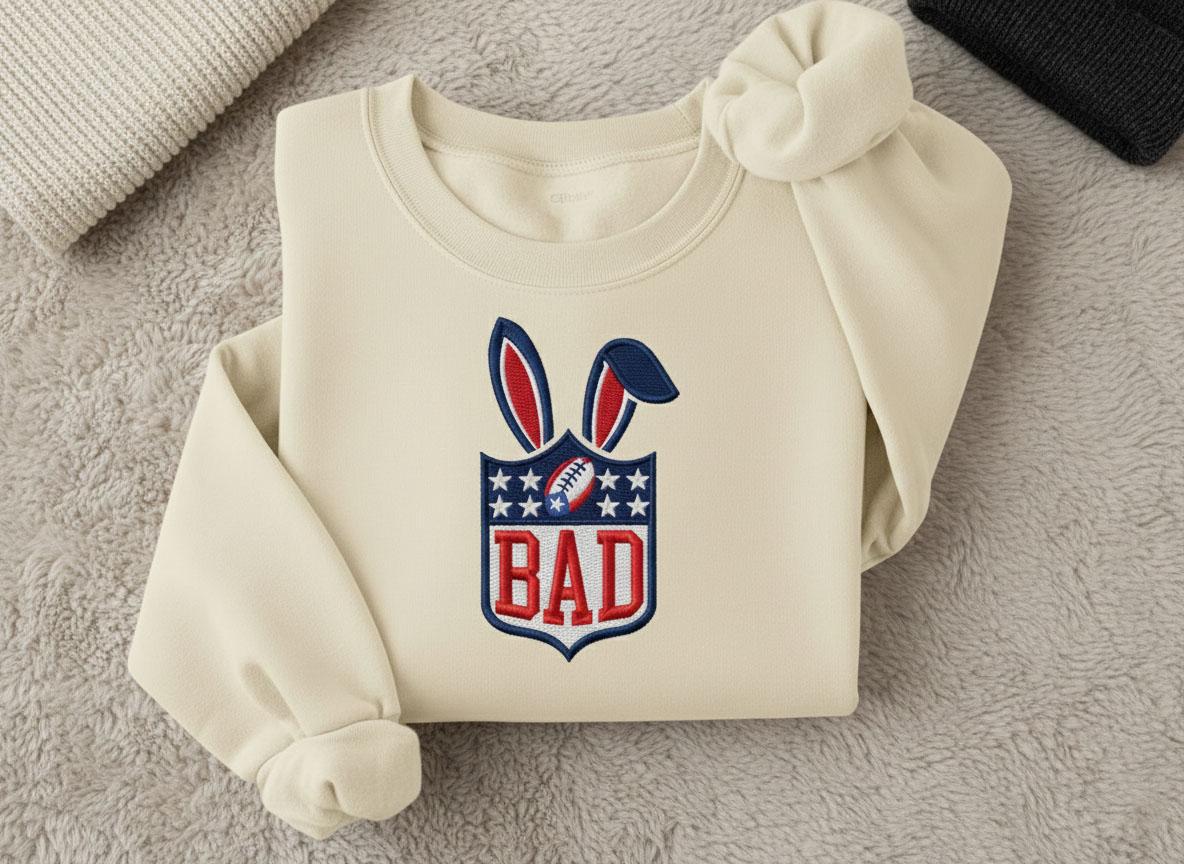 Embroidered Benito Bowl Sweatshirt – Super Football Shirt, Bad Game Day Bunny Crewneck, Puerto Rico Super Bowl Fan Gift