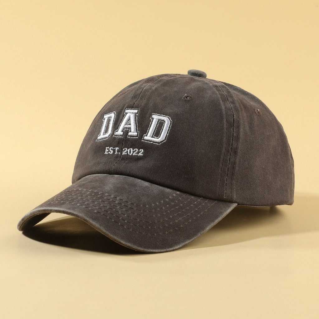 Personalized Embroidery Baseball Hat | Custom Dad Established Year Cap | Gift For New Dad Mom Grandpa Grandma | Pregnancy Announcement
