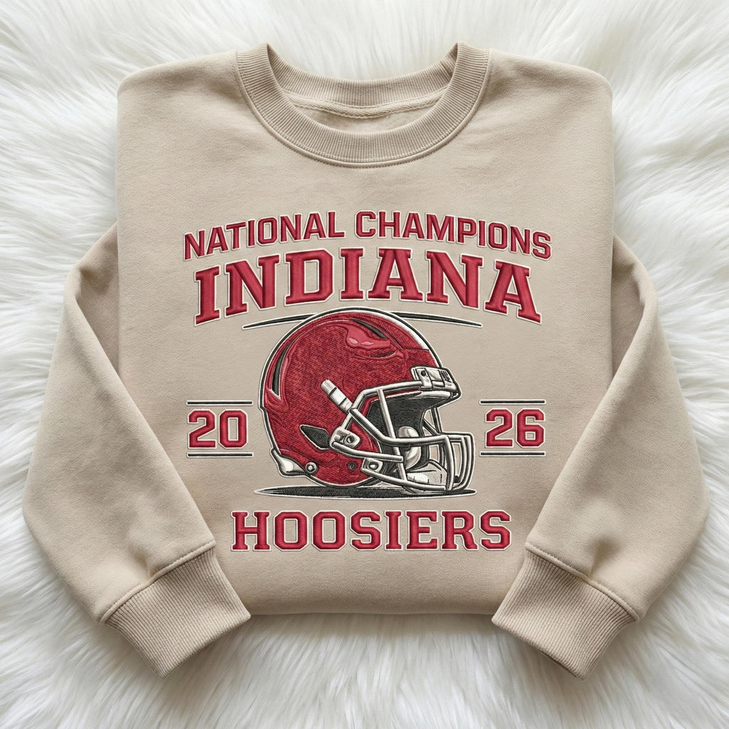 Indiana Football Embroidered 2026 National Champs Hoodie, Trendy Game Day T-Shirt, Unisex Sweatshirt, College Football Fan Gift