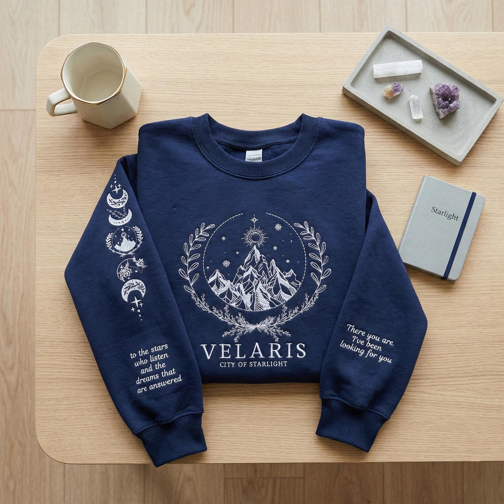 Embroidered Sweatshirt, Velaris City Of Starlight Embroidered Hoodie, City of Starlight, SJM sweater,The Night Court Shirt, ACOTAR Shirt