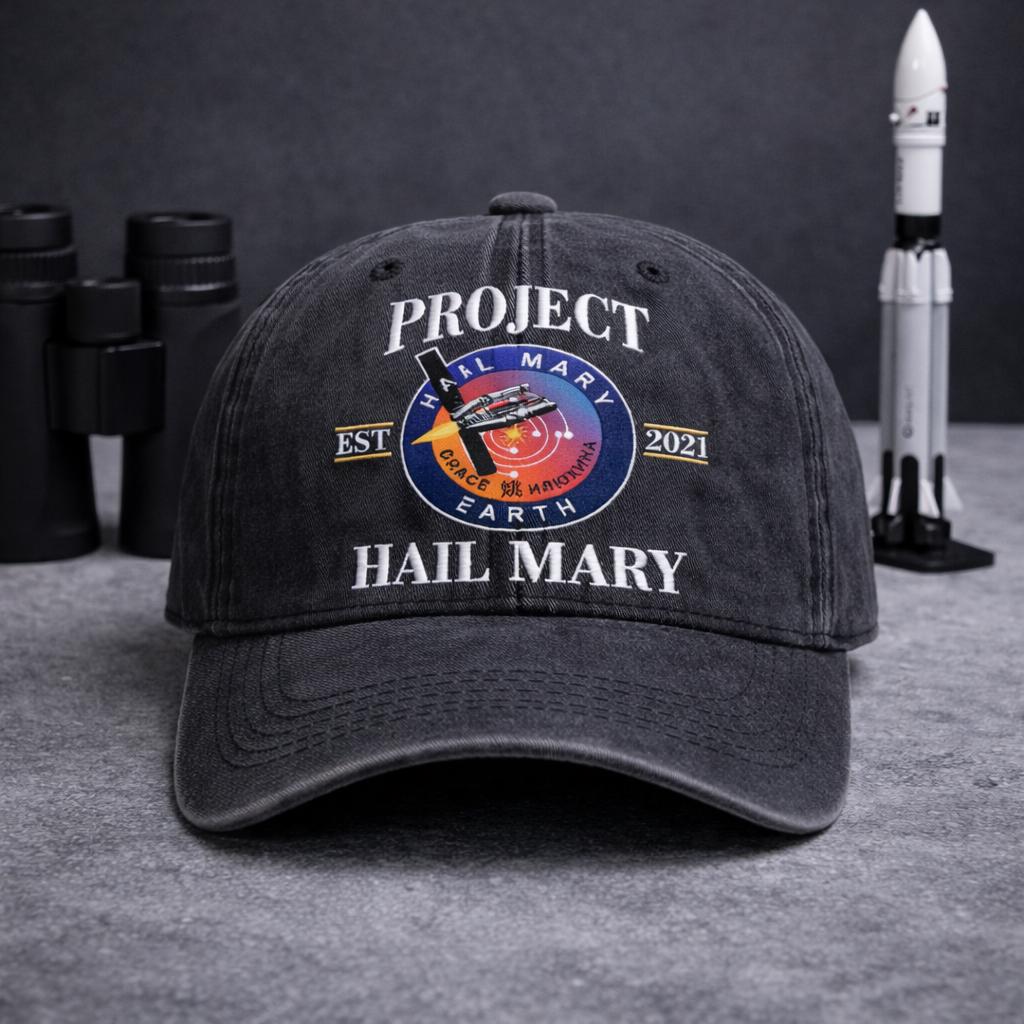 Project Hail Mary Embroidered Hat, Amaze Retro Sci-Fi Denim Cap, Rocky Eridian Cap, Booktok Alien Merch