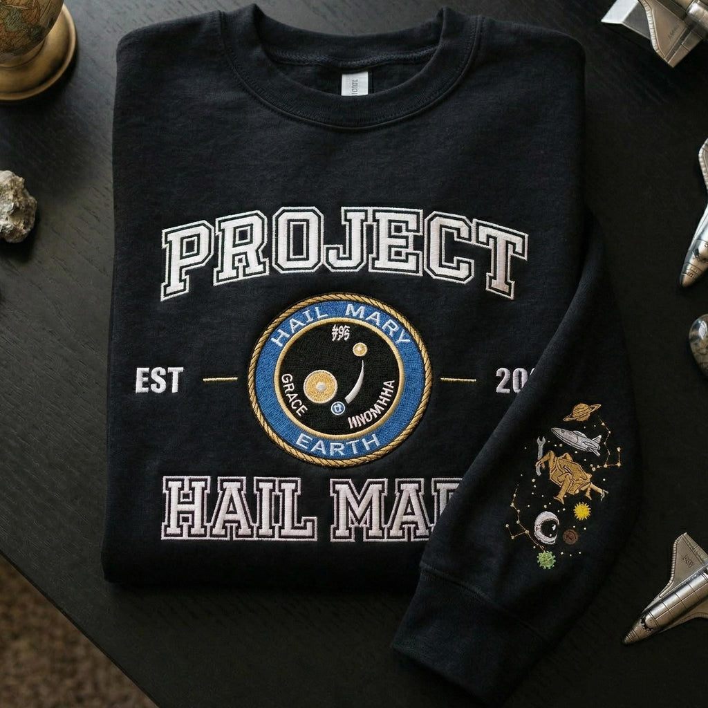 Embroidered Erid Planet Project Hail Mary Shirt, Rocky Amaze Amaze Amaze Embroidery Shirt, Sci-fi Fantasy Bookish Sweater, Book Lovers Gift