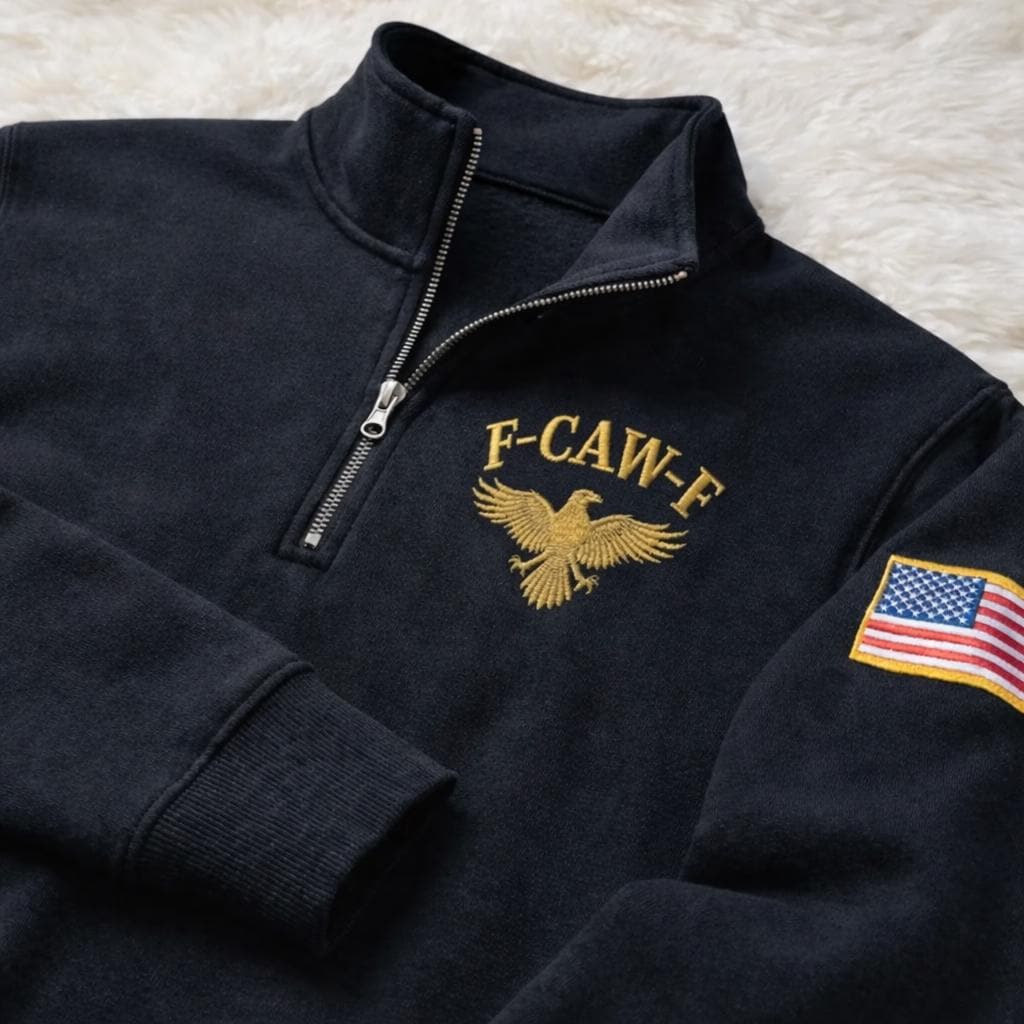 Embroidered F-Caw-F Quarter Zip Sweater, Funny Sassy Raven Rooster Shirt, Quarter Zip, Funny Crow Shirt, Black Crow Moonlit Raven Shirt