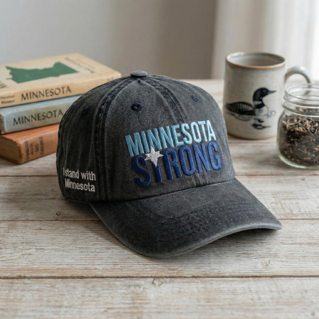 Embroidered Minnesota Strong Baseball Cap, State Pride Community Support Dad Hat, Minnesota Rebel Alliance Political Hat, Resistance Hat