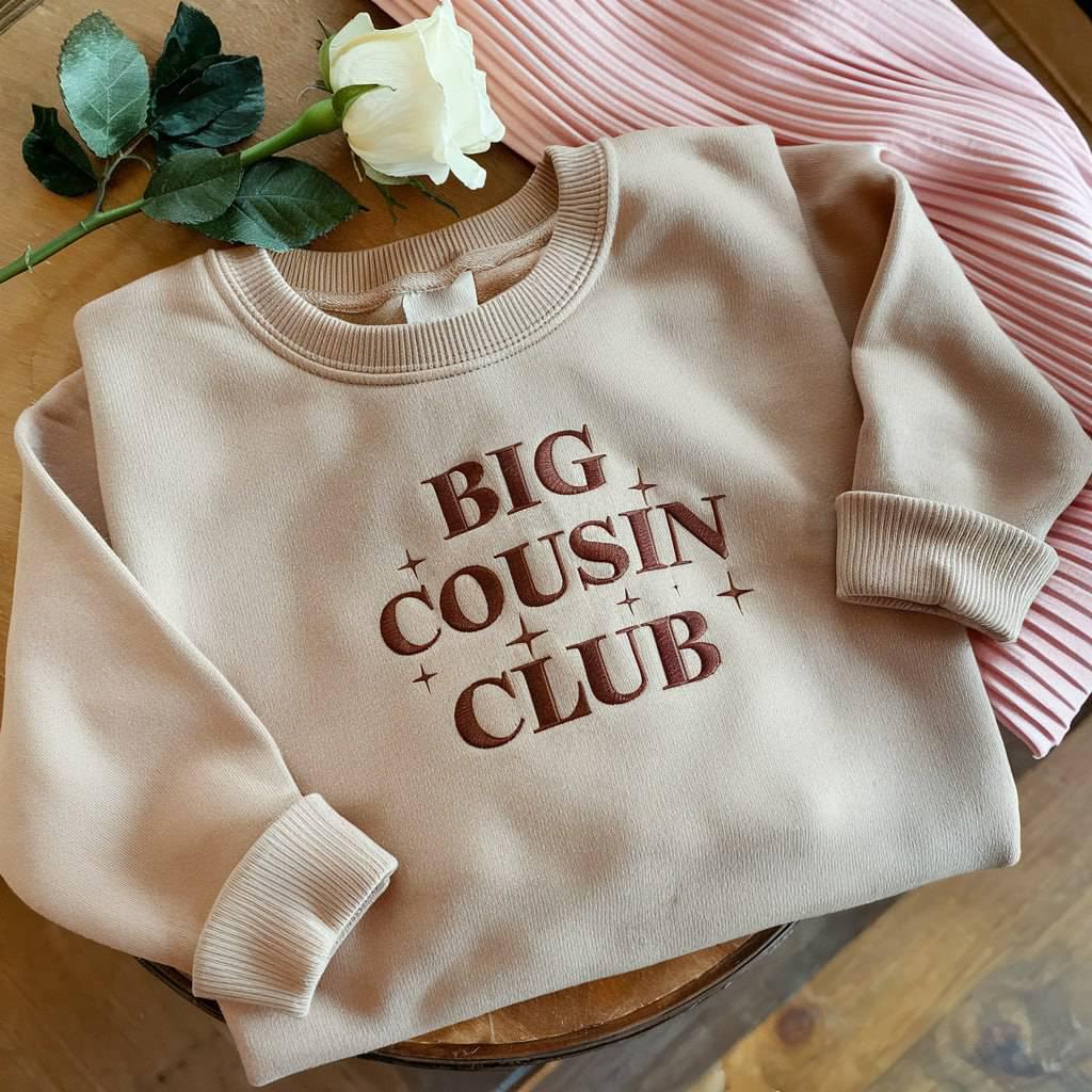 Big Cousin Embroidered Sweatshirt, Big Cousin Toddler, Big Cousin Sweatshirts Pregnancy Announcement, Baby Announcement, Baby Shower Gift