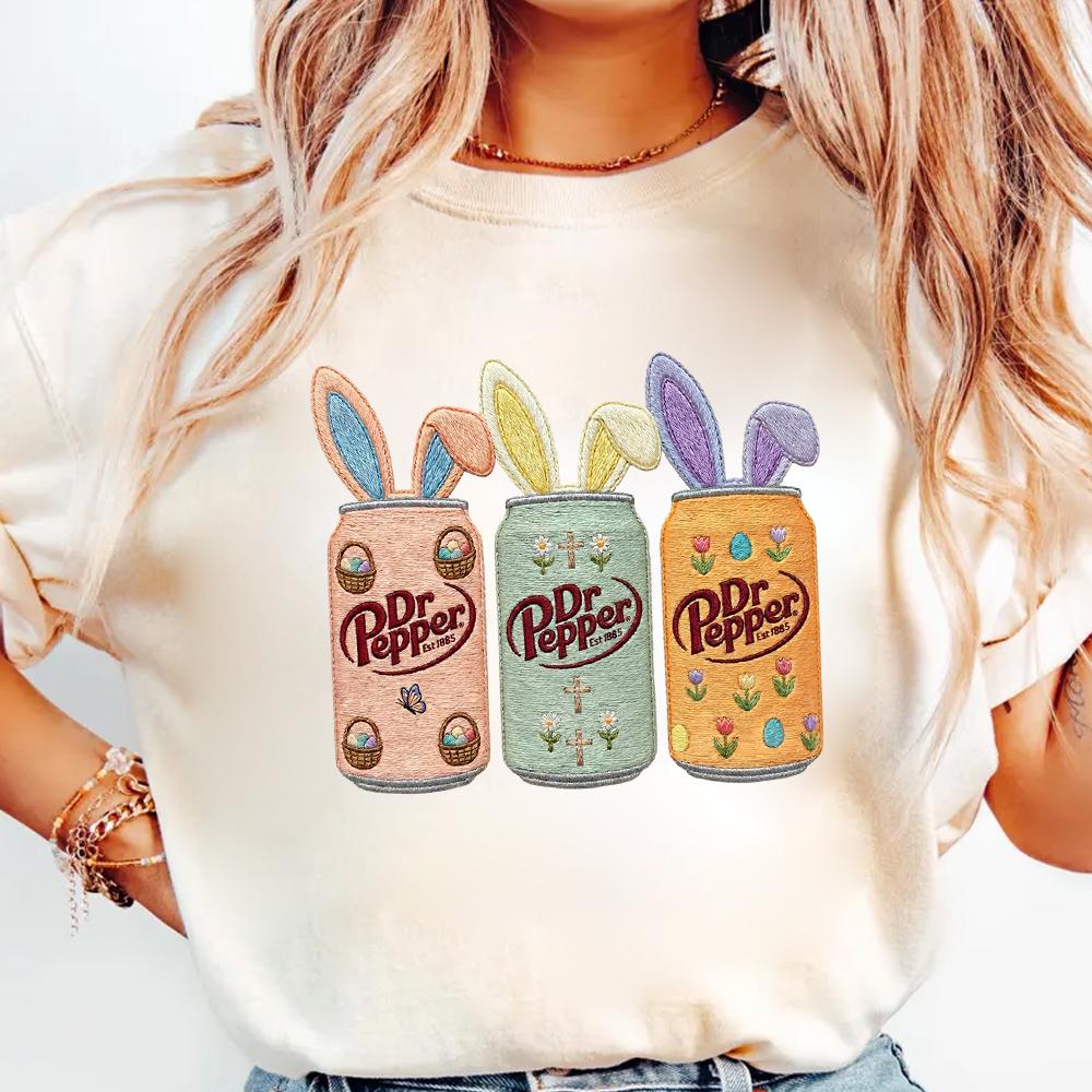 Easter Dr Pepper Shirt, Easter Bunny Embroidered Sweatshirt, Bunny Easter Soda Hoodie, Cute Gift For Easter Day