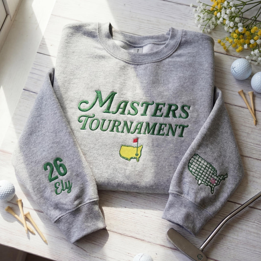 Embroidered Custom Masters Tournament 2026 Sweatshirt, Personalized Golf Sweatshirt, Golf Shirt, Augusta Georgia Gift, Golf Fan Name Apparel