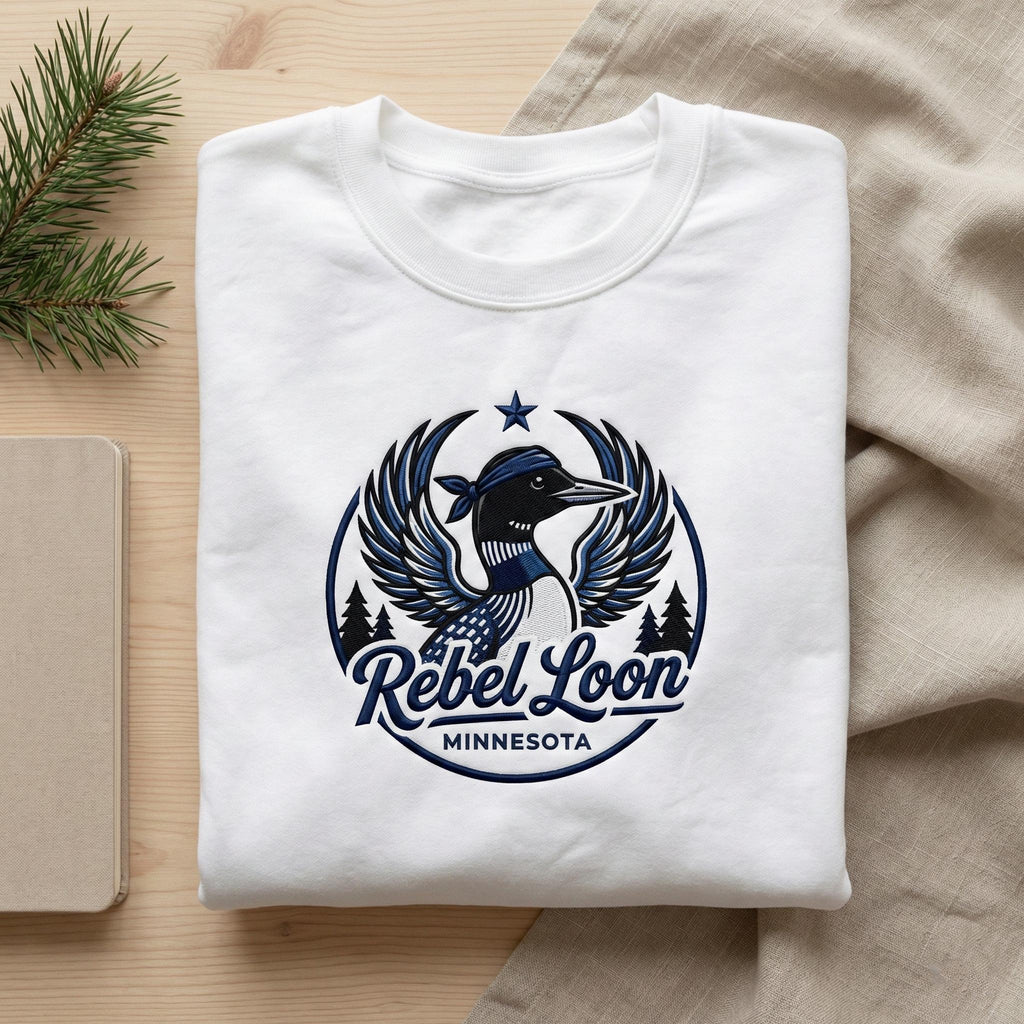 Minnesota Resistance Rebel Loon Hoodie, Embroidered Political Protest Shirt, MN State Bird Activist Sweatshirt, North Strong Apparel