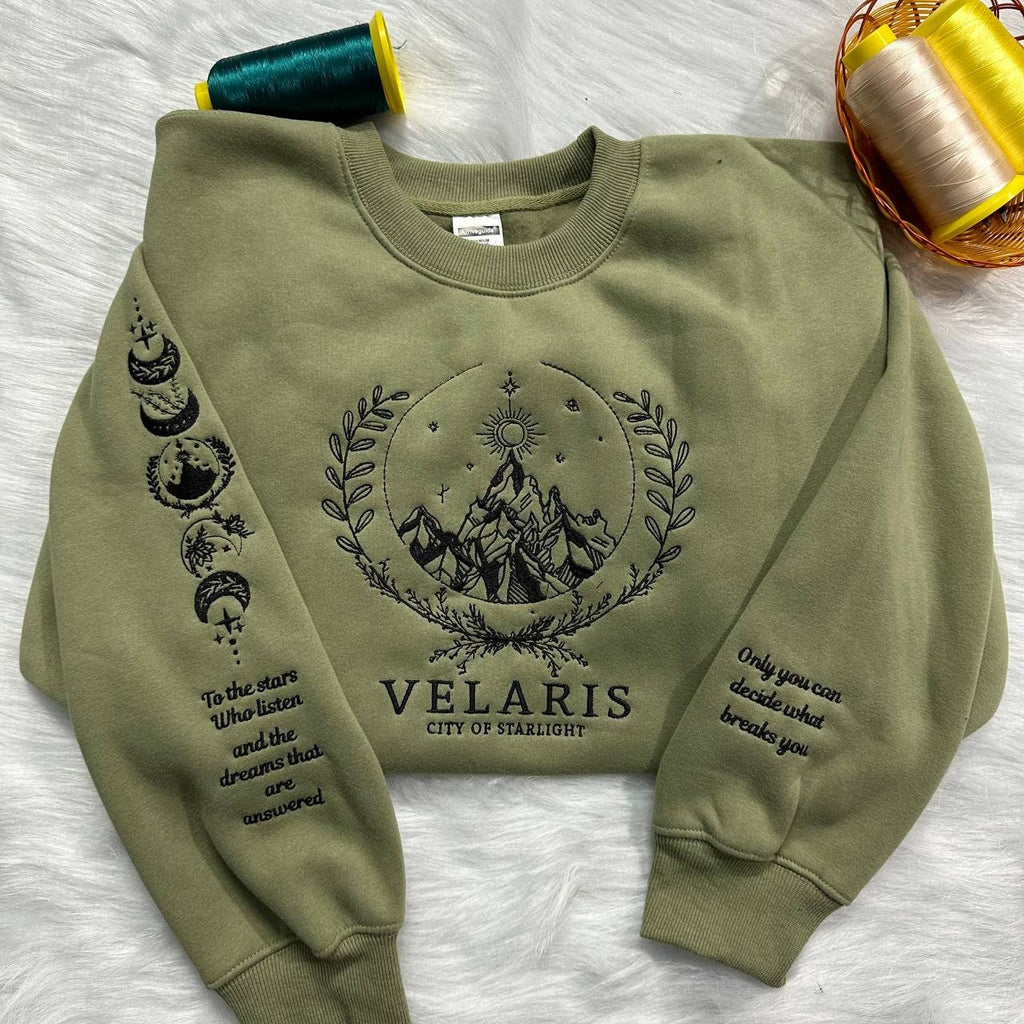 Velaris Embroidered Sweatshirt, Velaris City Of Starlight Embroidered Hoodie, City of Starlight, SJM sweater, The Night Court Shirt, ACOTAR Shirt