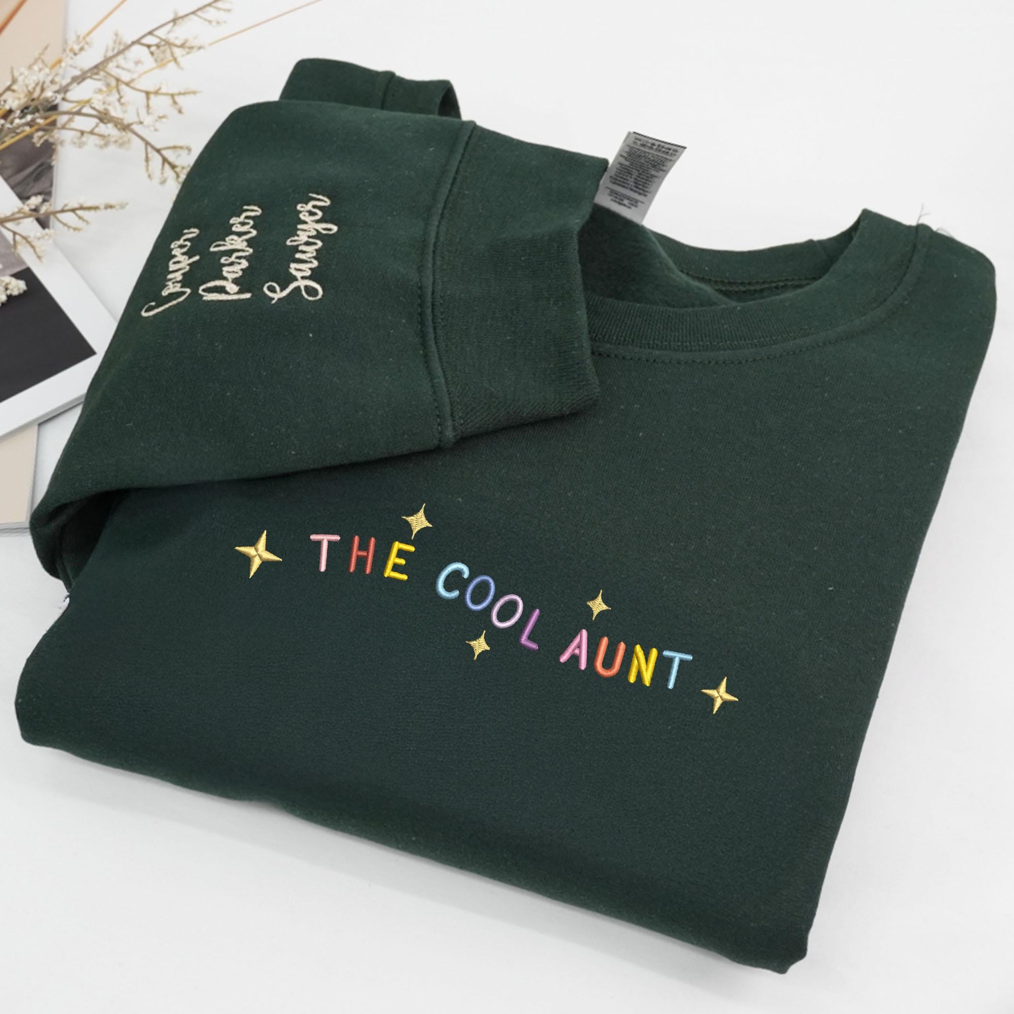 Embroidered The Cool Aunt T-Shirt, Favorite Aunt Shirt, Best Aunt Gift from Niece or Nephew, New Aunt Tee, Funny Aunt Shirt, Future Aunt Gift