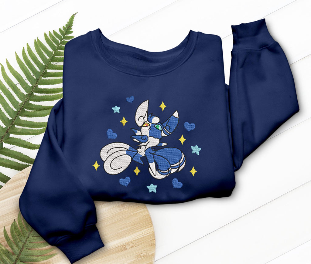 Leafeon PKM Embroidery, Embroidered Anime Sweatshirt, Embroidered Anime Shirt, Anime Lover Sweatshirt, Gift For Her (Copy)
