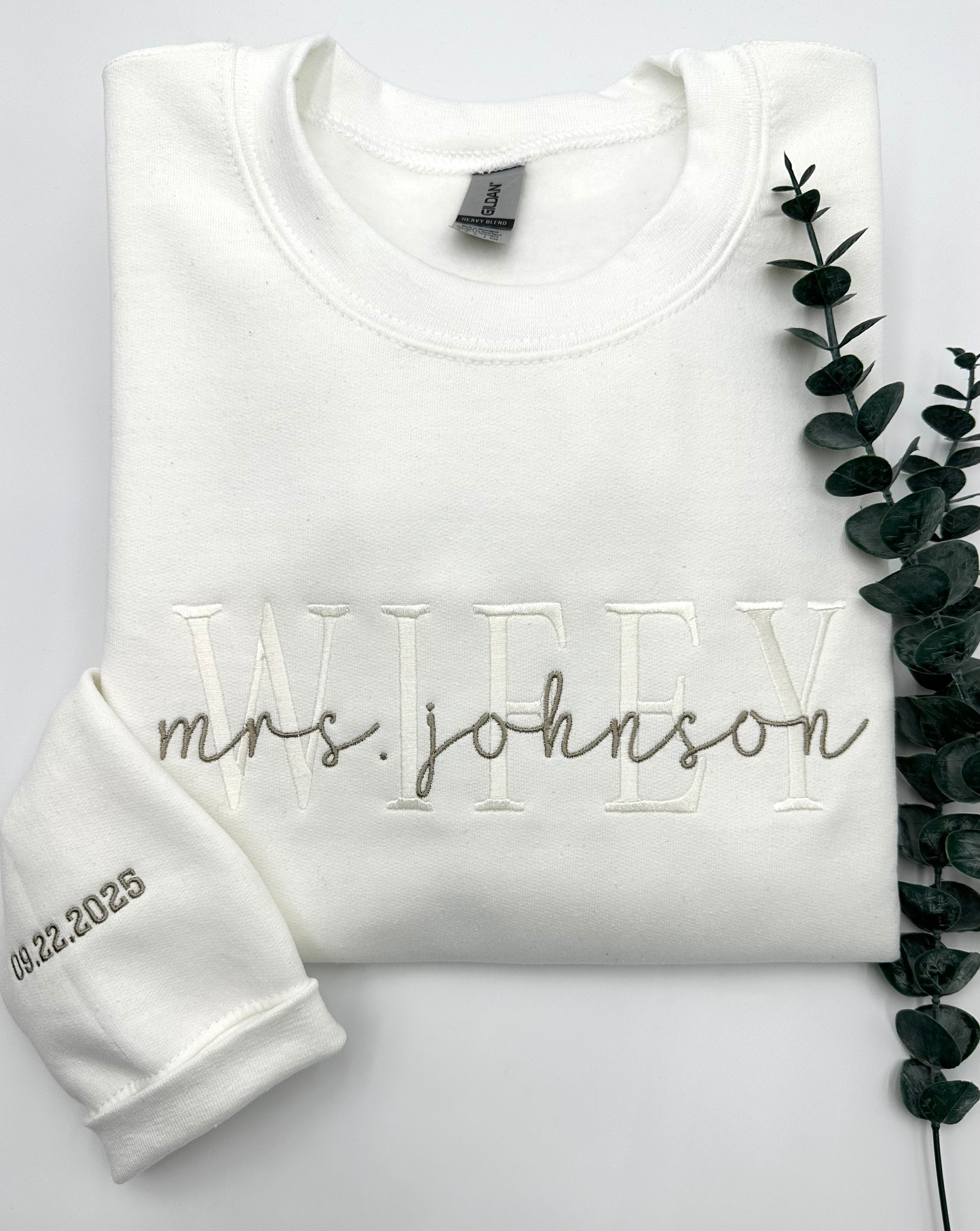 Embroidered Wifey Sweatshirt, Personalized Wedding Gift, Future Mrs