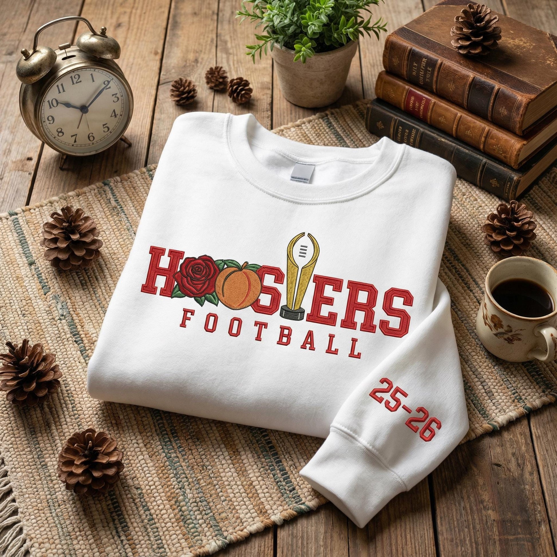 Embroidered Indiana Rose Bowl and Peach Bowl Champs Sweatshirt, Indiana Football T-shirt, Rose Bowl Tee, Game Day, Fans Gift, Hoosiers Gift