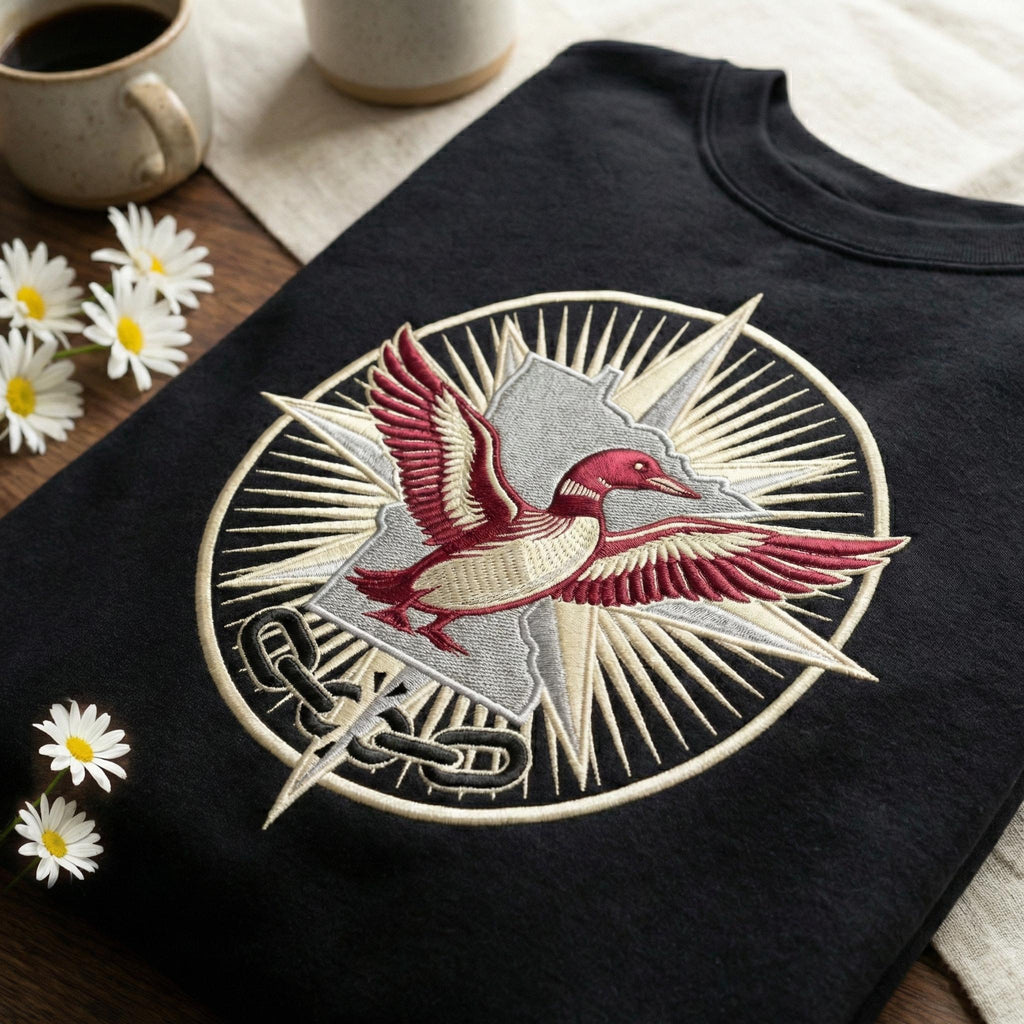 Minnesota Resistance Embroidered Sweatshirt, MN State Bird Loon Resistance Shirt, Political Protest, Minnesota Loon Starbird Shirt