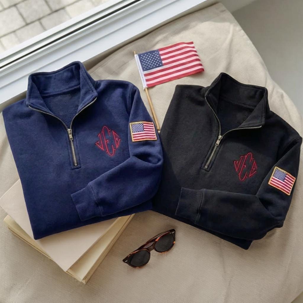 Embroidered J.E.E. Epstein Quarter Zip Sweatshirt, Meme Shirt, Jeffrey JEE Monogram Unisex Sweatshirt, Jeffrey Epstein Embroidery Merch